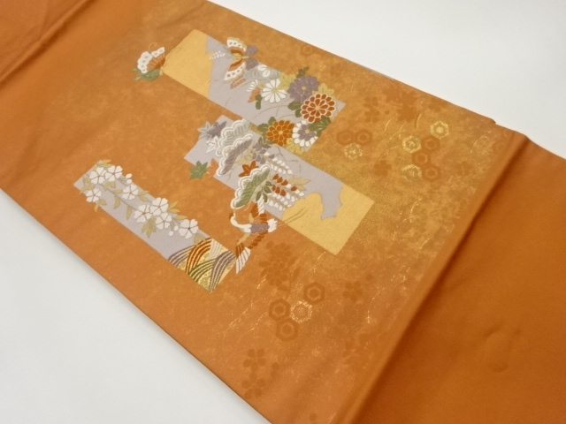 JAPANESE NAGOYA OBI / WOVEN CRANE